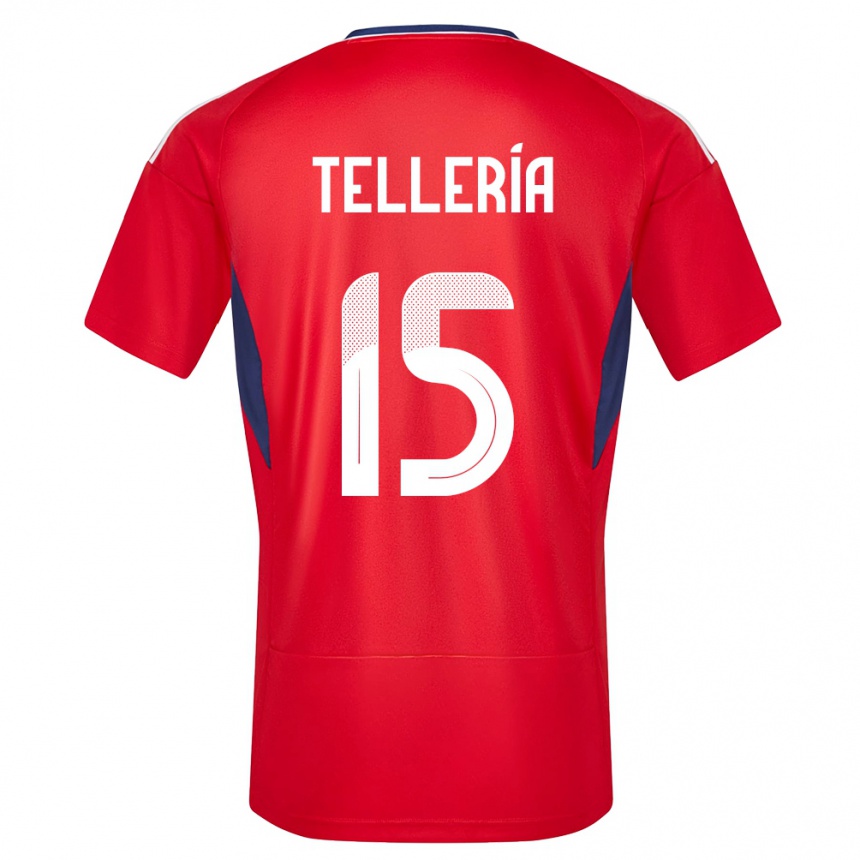 Men Football Costa Rica Jostin Telleria #15 Red Home Jersey 24-26 T-Shirt Za