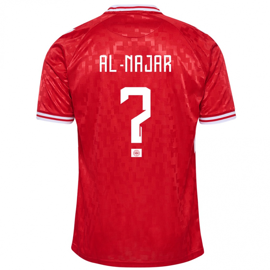 Men Football Denmark Ali Al-Najar #0 Red Home Jersey 24-26 T-Shirt Za