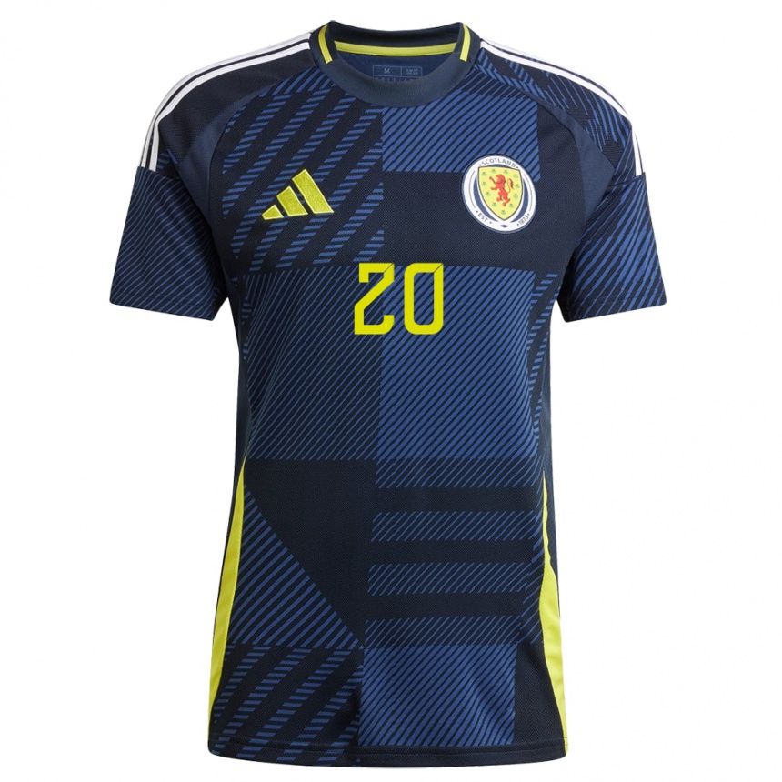 Men Football Scotland Ryan Jack #20 Dark Blue Home Jersey 24-26 T-Shirt Za