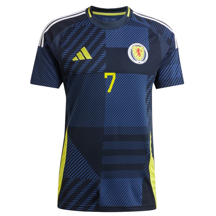 Men Football Scotland Fiona Brown #7 Dark Blue Home Jersey 24-26 T-Shirt Za