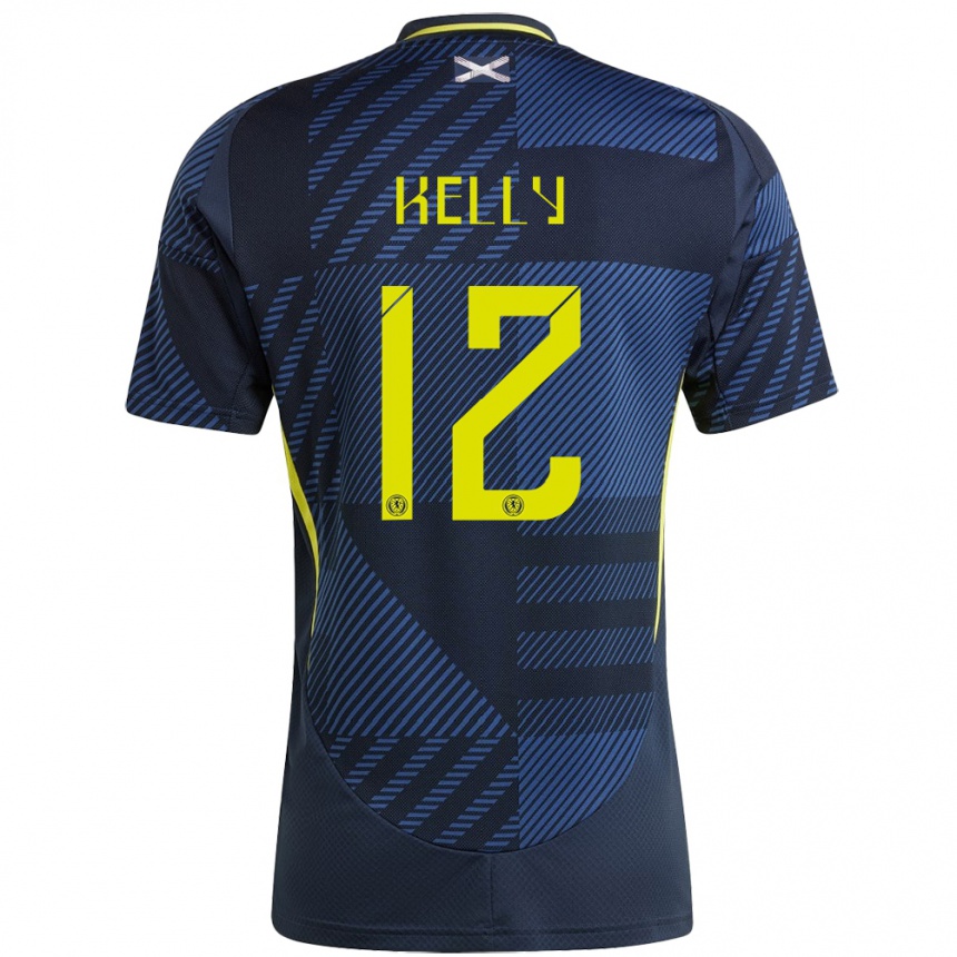 Men Football Scotland Liam Kelly #12 Dark Blue Home Jersey 24-26 T-Shirt Za