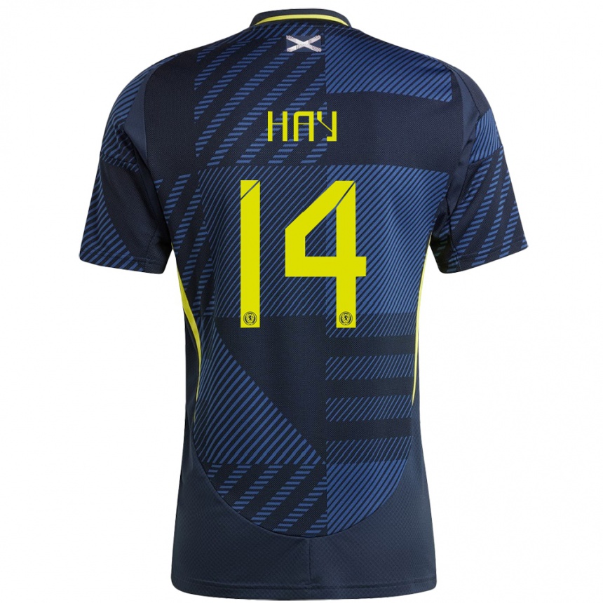 Men Football Scotland Brogan Hay #14 Dark Blue Home Jersey 24-26 T-Shirt Za