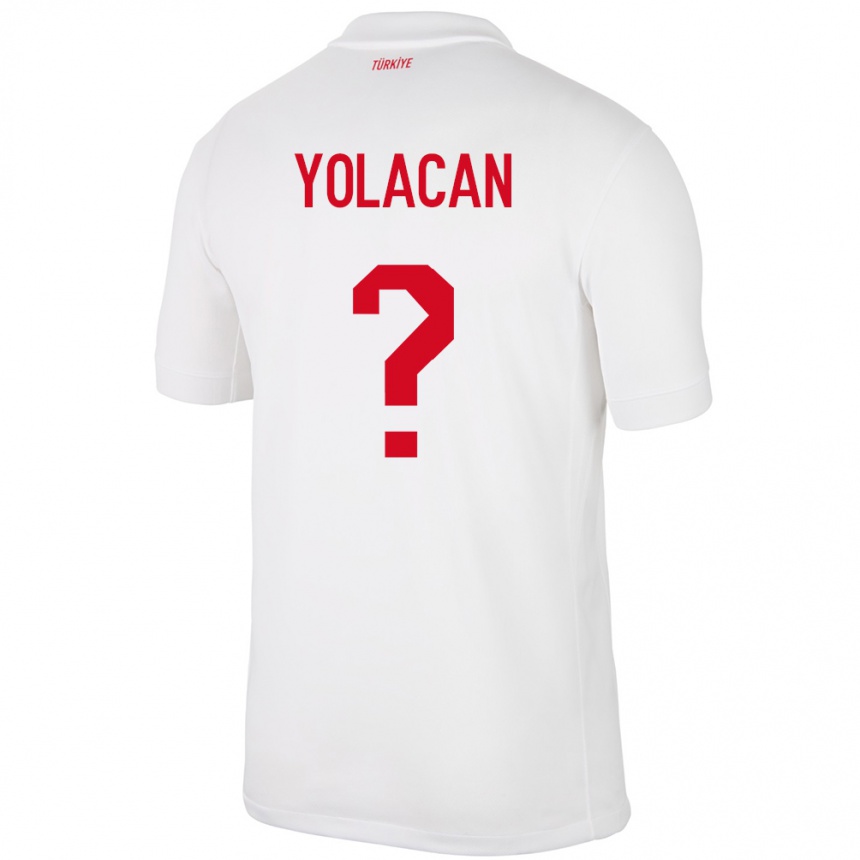 Men Football Turkey Baran Yolaçan #0 White Home Jersey 24-26 T-Shirt Za