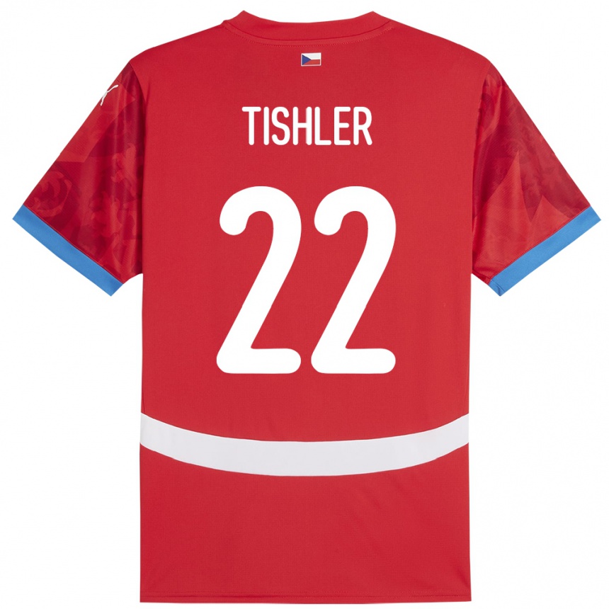 Men Football Czech Republic Daniel Tishler #22 Red Home Jersey 24-26 T-Shirt Za