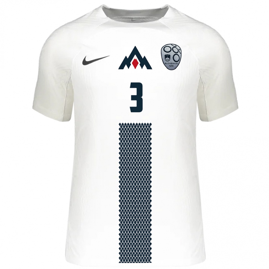 Men Football Slovenia Minel Kujrakovic #3 White Home Jersey 24-26 T-Shirt Za