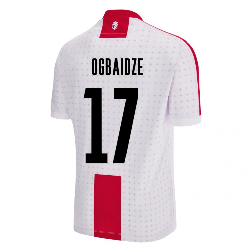 Men Football Georgia Shalva Ogbaidze #17 White Home Jersey 24-26 T-Shirt Za