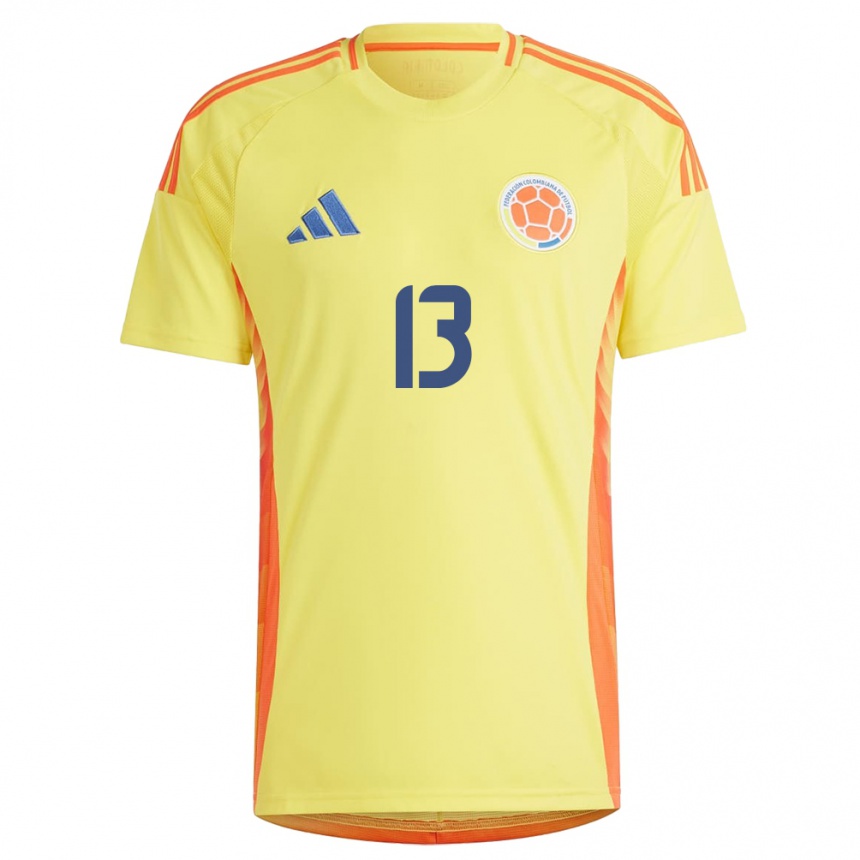 Men Football Colombia Ilana Izquierdo #13 Yellow Home Jersey 24-26 T-Shirt Za