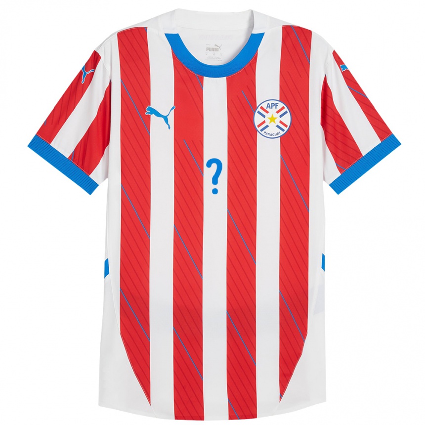 Men Football Paraguay Diego Fernández #0 White Red Home Jersey 24-26 T-Shirt Za