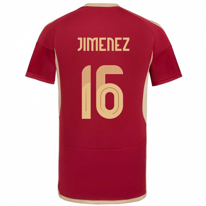 Men Football Venezuela Néstor Jiménez #16 Burgundy Home Jersey 24-26 T-Shirt Za