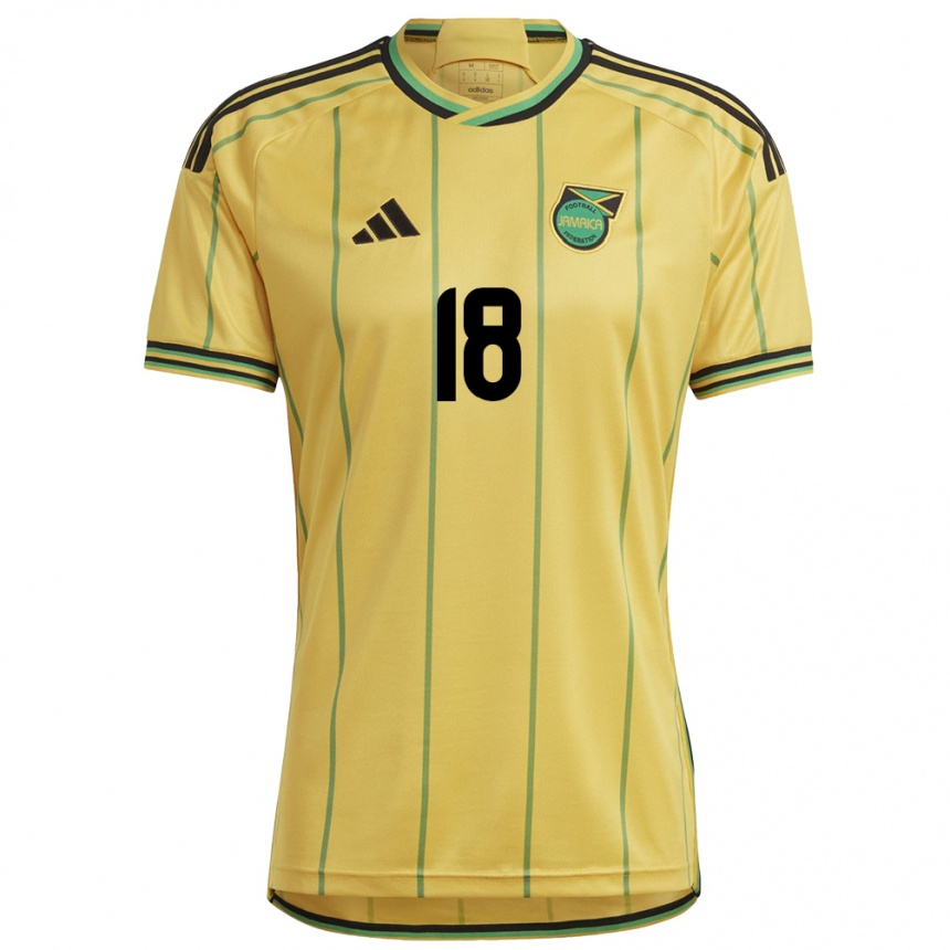 Men Football Jamaica Trudi Carter #18 Yellow Home Jersey 24-26 T-Shirt Za