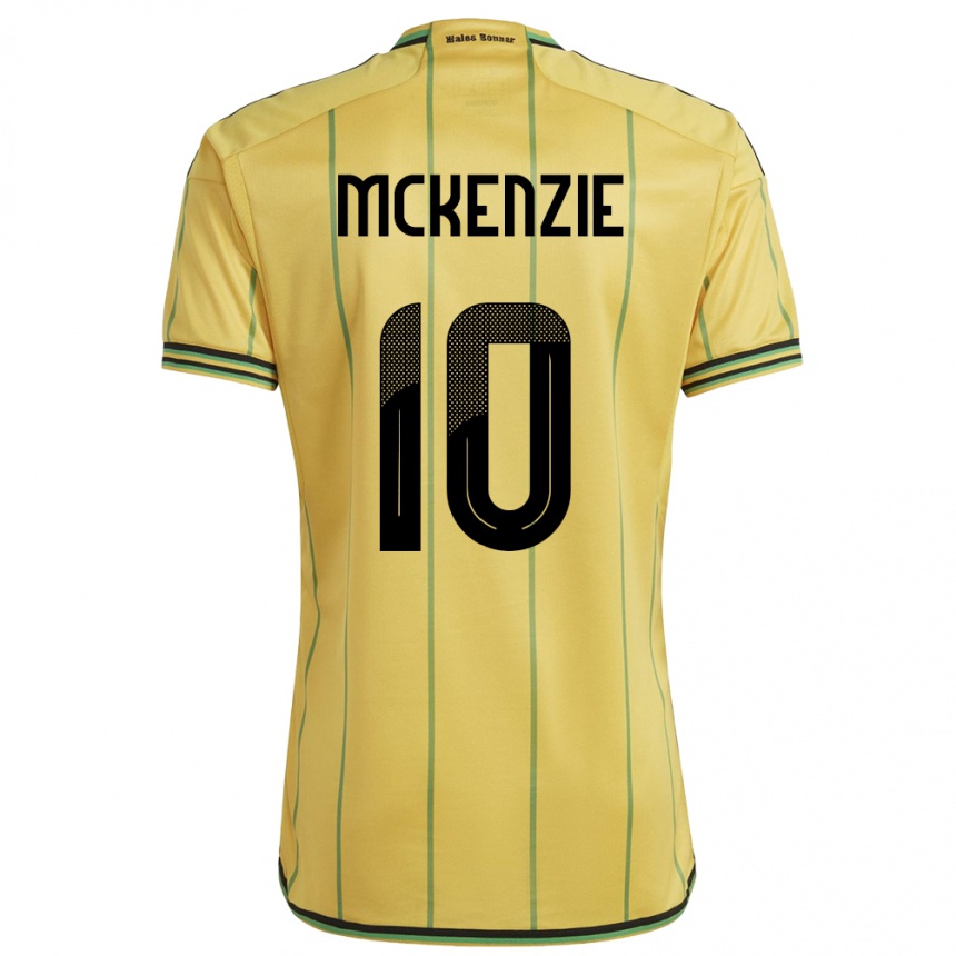 Men Football Jamaica Denzel Mckenzie #10 Yellow Home Jersey 24-26 T-Shirt Za