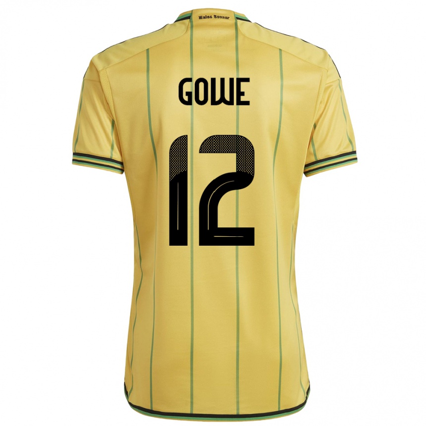 Men Football Jamaica Tyrese Gowe #12 Yellow Home Jersey 24-26 T-Shirt Za