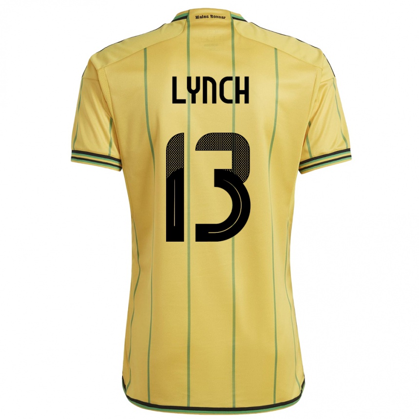 Men Football Jamaica Taywane Lynch #13 Yellow Home Jersey 24-26 T-Shirt Za