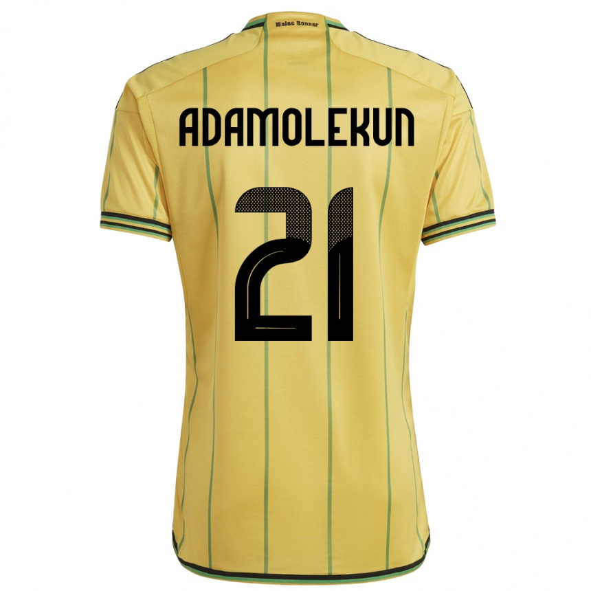 Men Football Jamaica Olufolasade Adamolekun #21 Yellow Home Jersey 24-26 T-Shirt Za