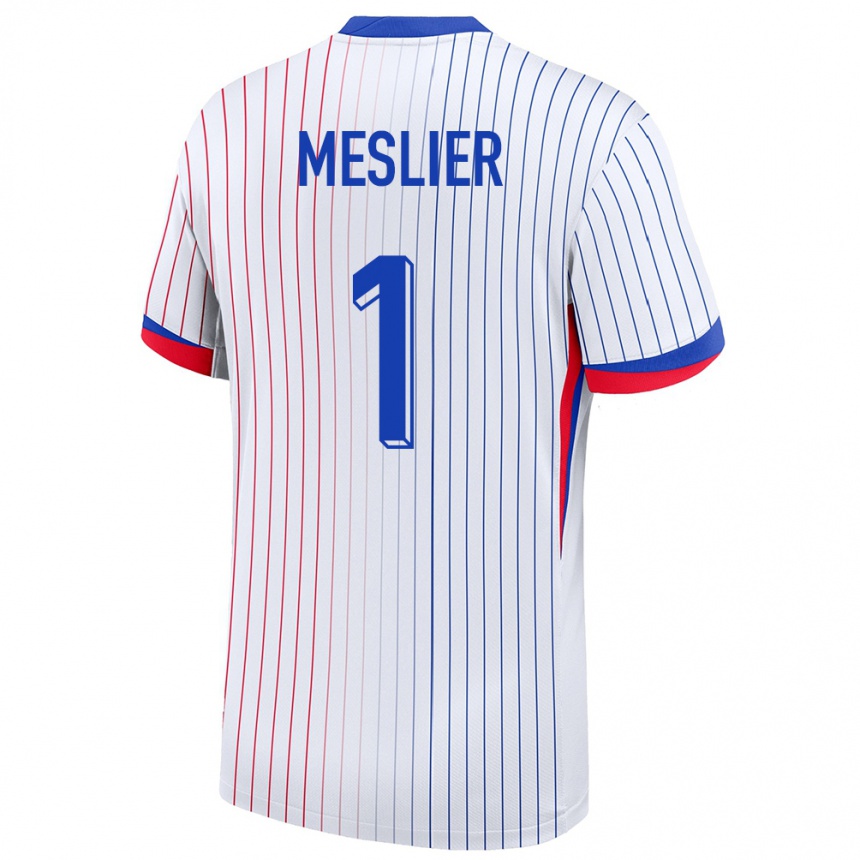 Men Football France Illan Meslier #1 White Away Jersey 24-26 T-Shirt Za