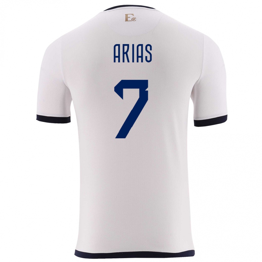 Men Football Ecuador Emily Arias #7 White Away Jersey 24-26 T-Shirt Za