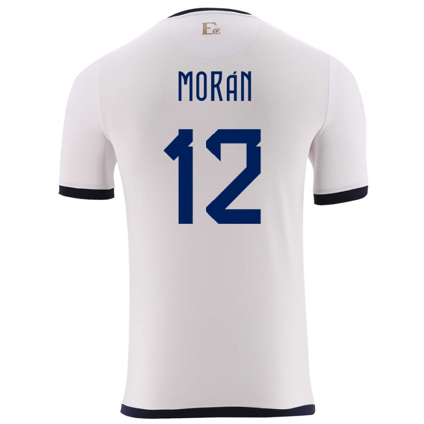 Men Football Ecuador Andrea Moran #12 White Away Jersey 24-26 T-Shirt Za