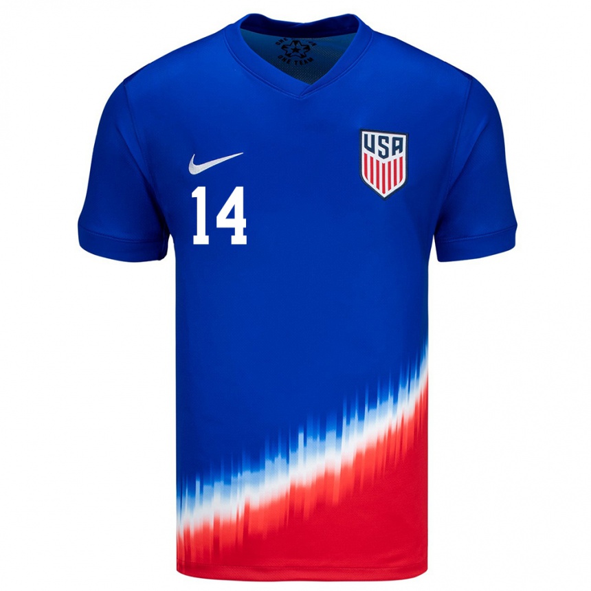 Men Football United States Aaron Heard #14 Blue Away Jersey 24-26 T-Shirt Za