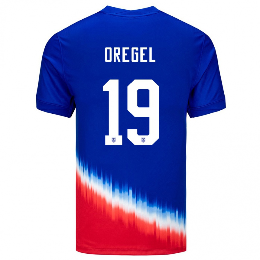 Men Football United States Sergio Oregel #19 Blue Away Jersey 24-26 T-Shirt Za