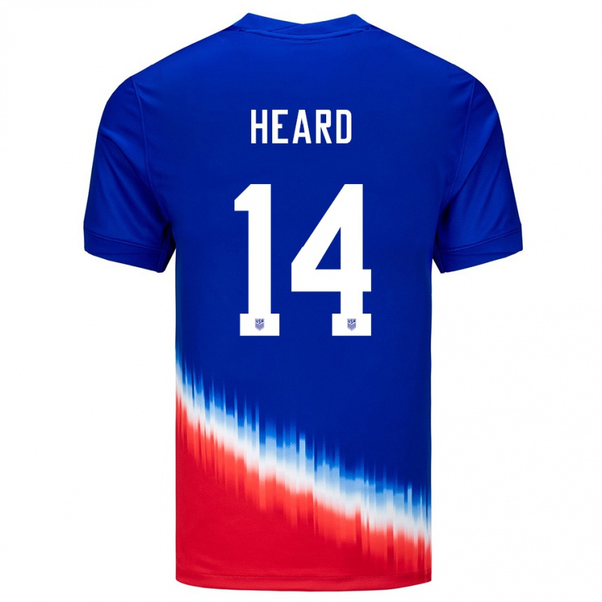 Men Football United States Aaron Heard #14 Blue Away Jersey 24-26 T-Shirt Za