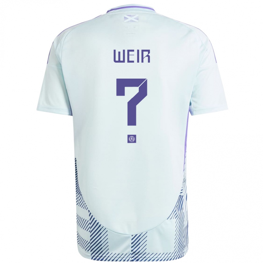 Men Football Scotland Caroline Weir #0 Light Mint Blue Away Jersey 24-26 T-Shirt Za