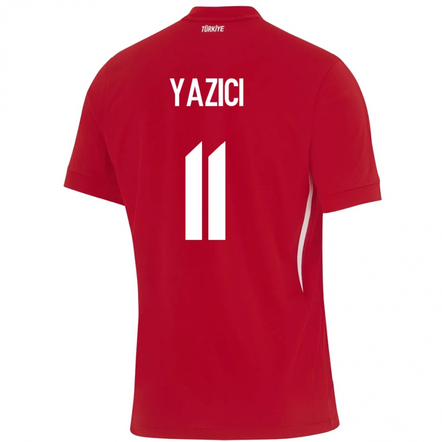 Men Football Turkey Yusuf Yazıcı #11 Red Away Jersey 24-26 T-Shirt Za