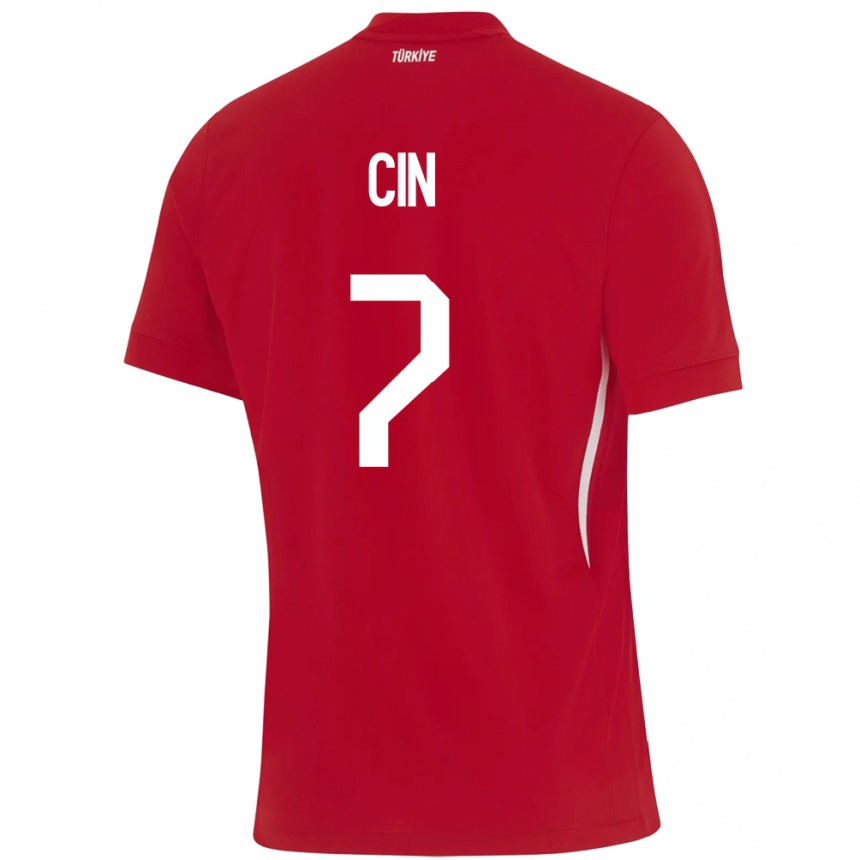 Men Football Turkey Miray Cin #7 Red Away Jersey 24-26 T-Shirt Za