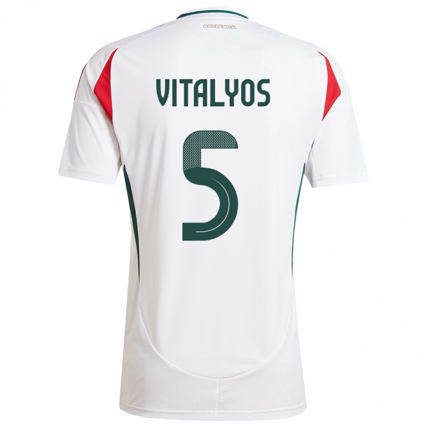 Men Football Hungary Viktor Vitályos #5 White Away Jersey 24-26 T-Shirt Za