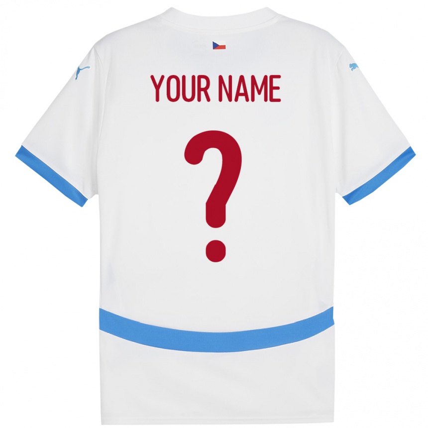 Men Football Czech Republic Your Name #0 White Away Jersey 24-26 T-Shirt Za