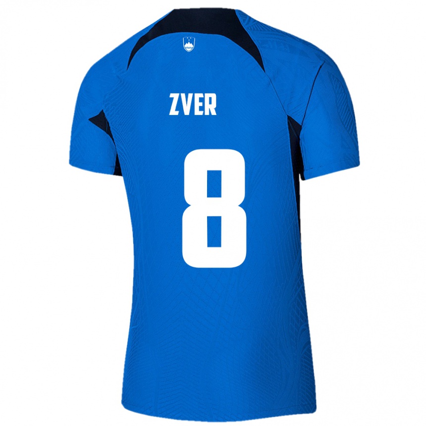 Men Football Slovenia Mateja Zver #8 Blue Away Jersey 24-26 T-Shirt Za