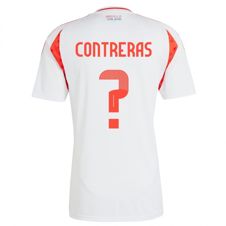 Men Football Chile Mathías Contreras #0 White Away Jersey 24-26 T-Shirt Za