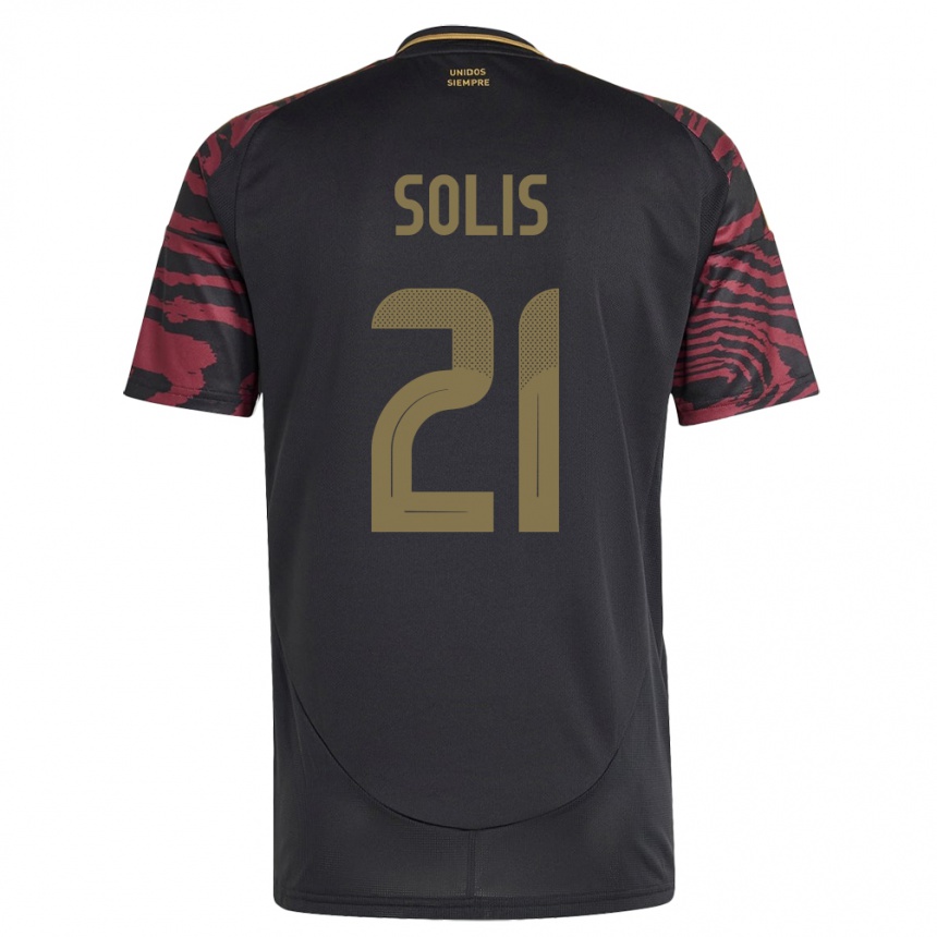 Men Football Peru Renato Solís #21 Black Away Jersey 24-26 T-Shirt Za