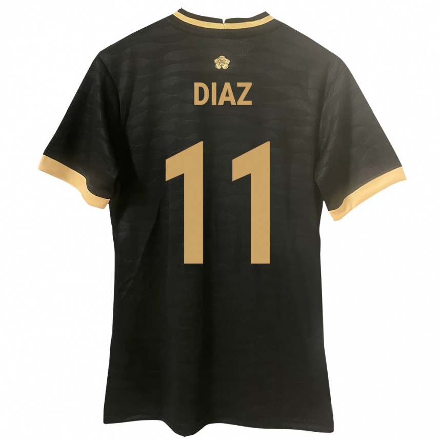 Men Football Panama Ismael Díaz #11 Black Away Jersey 24-26 T-Shirt Za