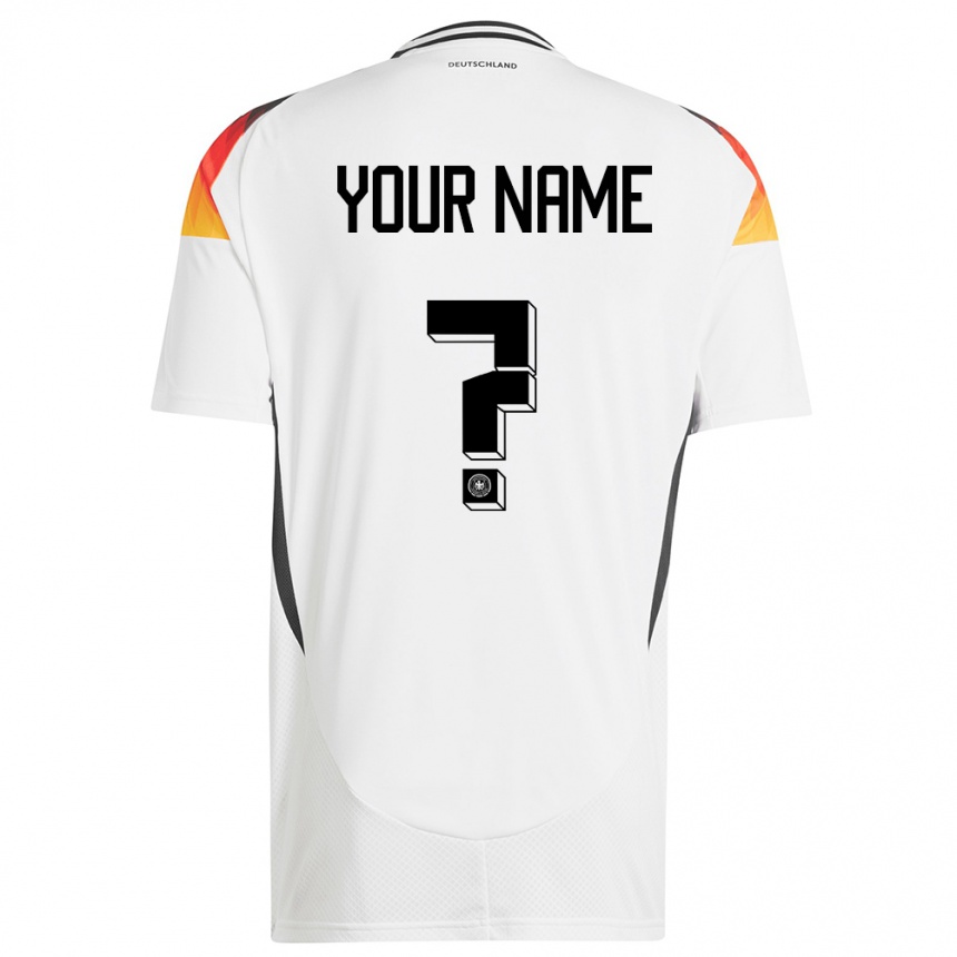 Women Football Germany Your Name #0 White Home Jersey 24-26 T-Shirt Za