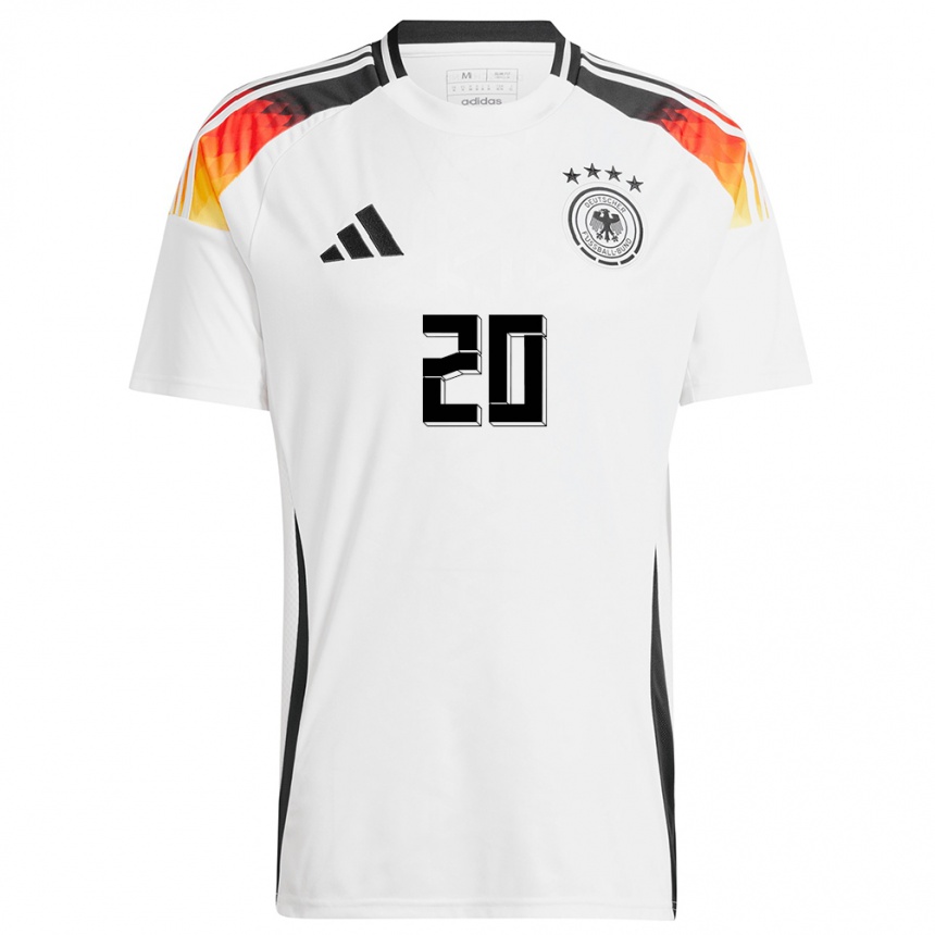 Women Football Germany Robin Gosens #20 White Home Jersey 24-26 T-Shirt Za