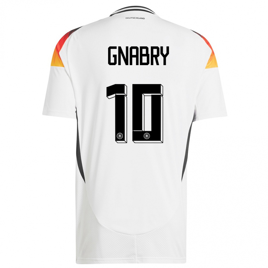 Women Football Germany Serge Gnabry #10 White Home Jersey 24-26 T-Shirt Za