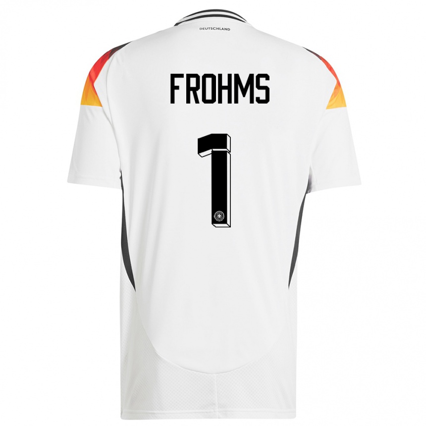 Women Football Germany Merle Frohms #1 White Home Jersey 24-26 T-Shirt Za