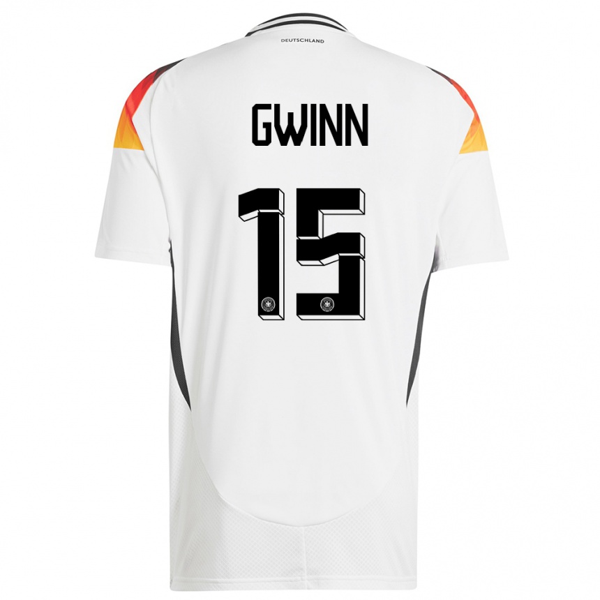 Women Football Germany Giulia Gwinn #15 White Home Jersey 24-26 T-Shirt Za