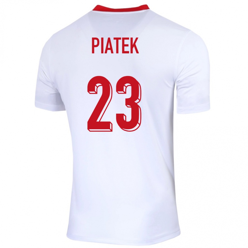 Women Football Poland Krzysztof Piatek #23 White Home Jersey 24-26 T-Shirt Za