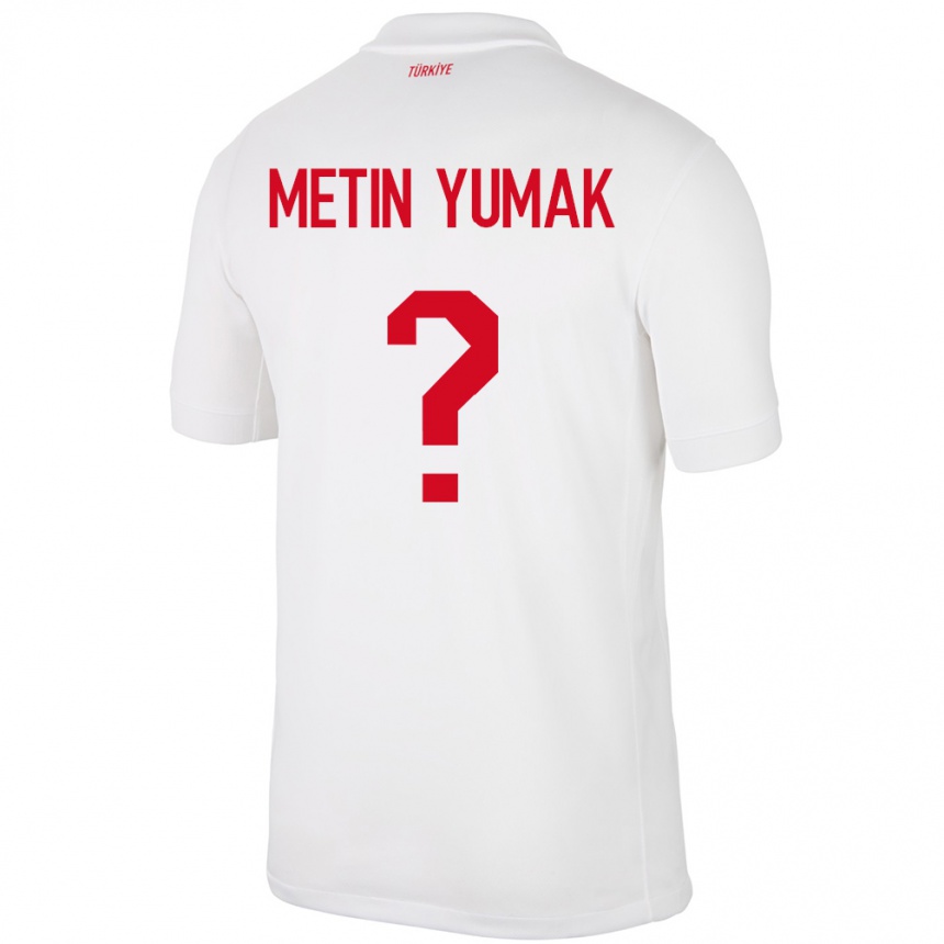 Women Football Turkey Yiğit Metin Yumak #0 White Home Jersey 24-26 T-Shirt Za