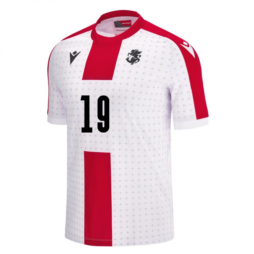 Women Football Georgia Avtandil Mashava #19 White Home Jersey 24-26 T-Shirt Za