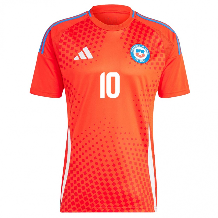 Women Football Chile Ignacio Vásquez #10 Red Home Jersey 24-26 T-Shirt Za