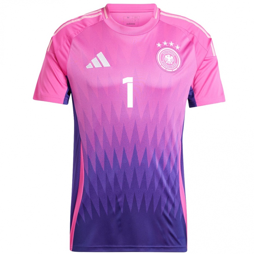 Women Football Germany Frank Feller #1 Pink Purple Away Jersey 24-26 T-Shirt Za