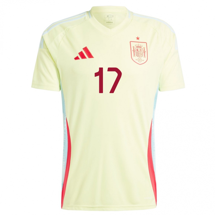 Women Football Spain Ivan Garriel #17 Yellow Away Jersey 24-26 T-Shirt Za