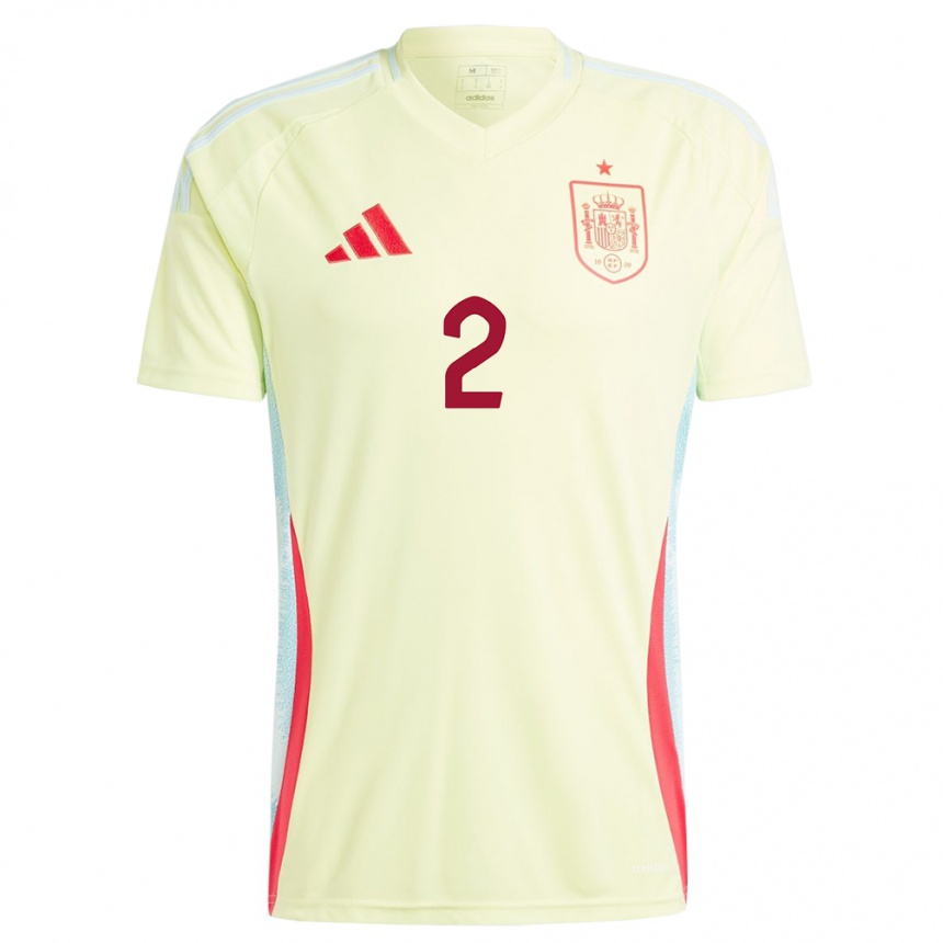 Women Football Spain Oihane Hernandez #2 Yellow Away Jersey 24-26 T-Shirt Za