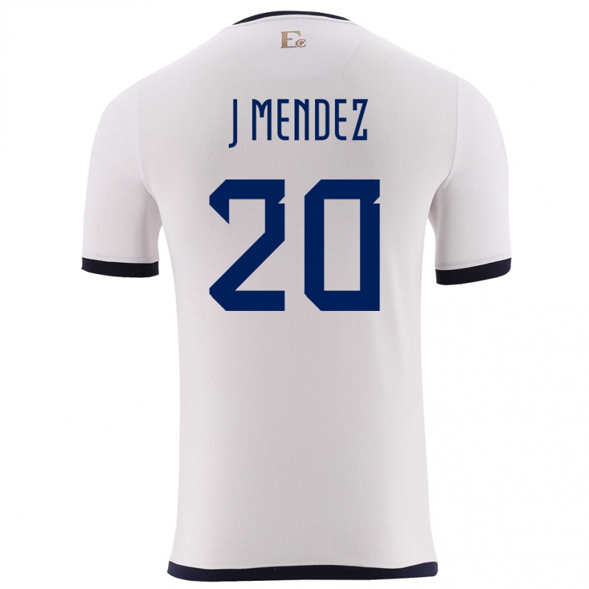 Women Football Ecuador Jhegson Womendez #20 White Away Jersey 24-26 T-Shirt Za