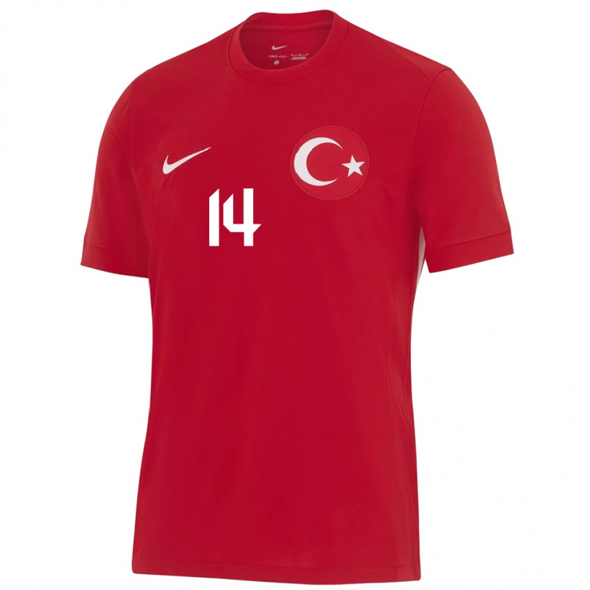 Women Football Turkey Yiğit Fidan #14 Red Away Jersey 24-26 T-Shirt Za