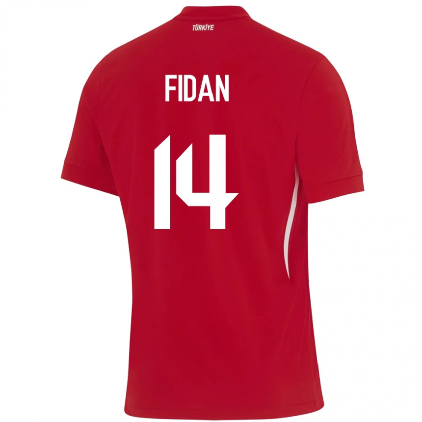 Women Football Turkey Yiğit Fidan #14 Red Away Jersey 24-26 T-Shirt Za