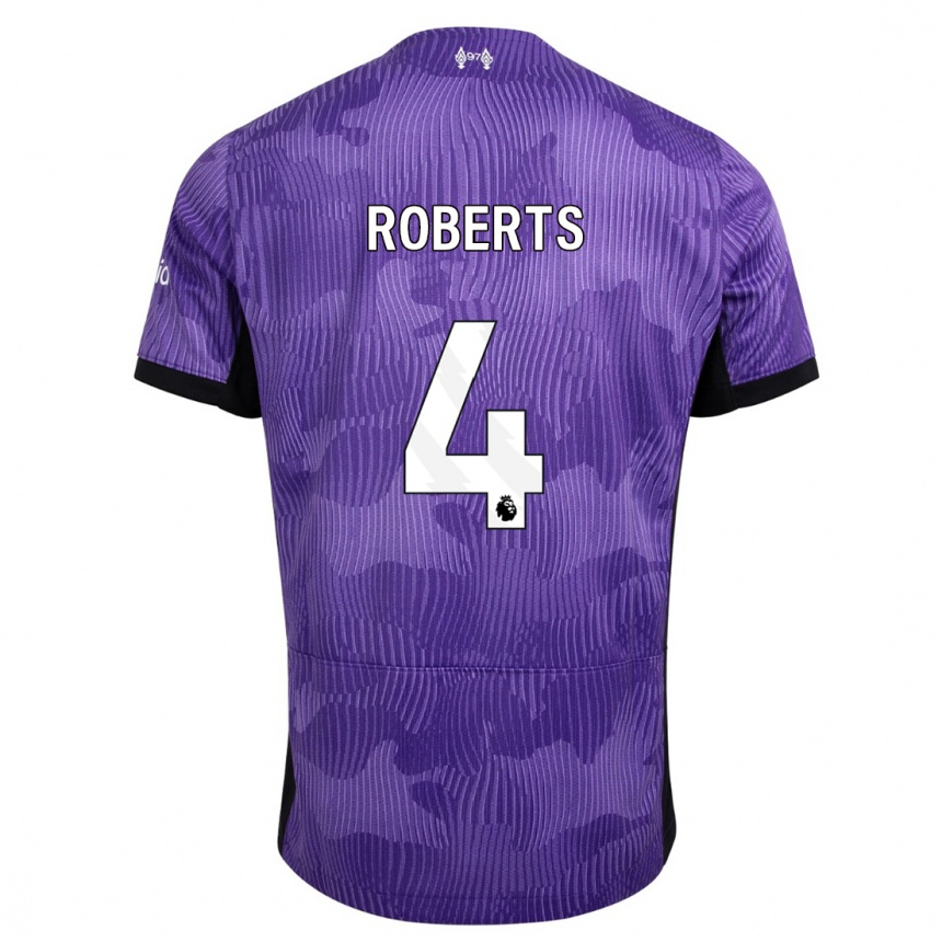 Kids  Rhiannon Roberts #4 Purple Third Jersey 2023/24 T-Shirt Za