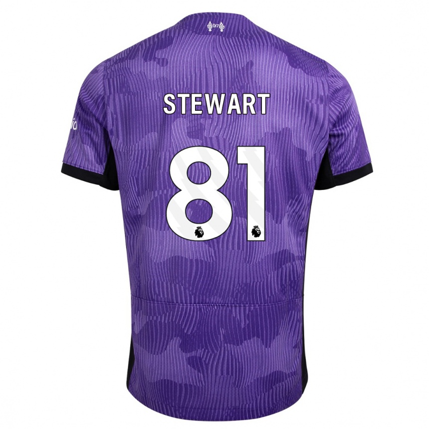 Kids  Layton Stewart #81 Purple Third Jersey 2023/24 T-Shirt Za